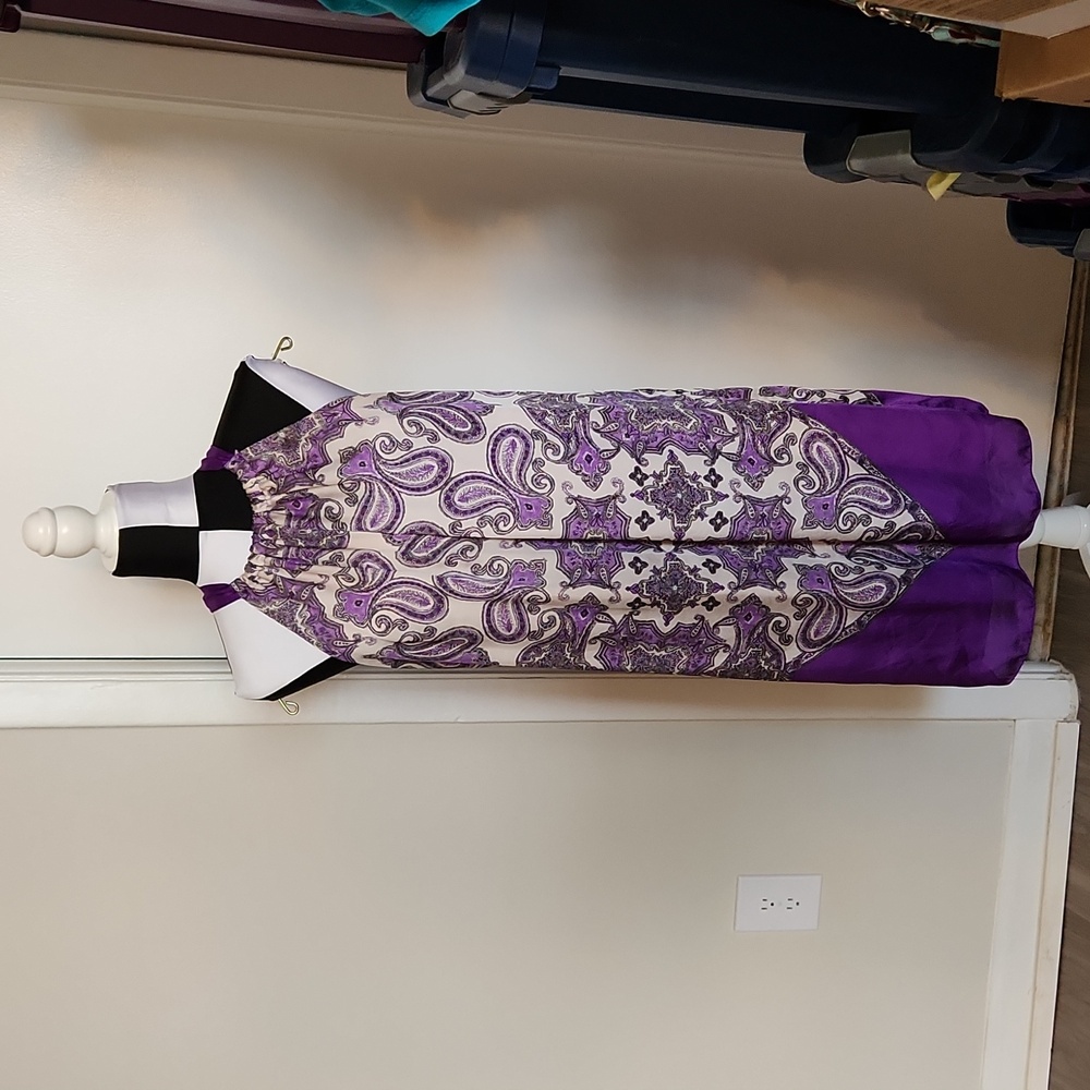 Max Studio Purple Patterned Dress - image 1